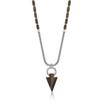 Men's Tiger Eye Arrowhead Necklace in Sterling Silver