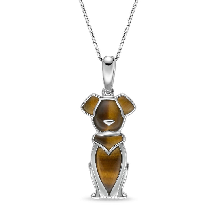Tiger Eye Dog Pendant