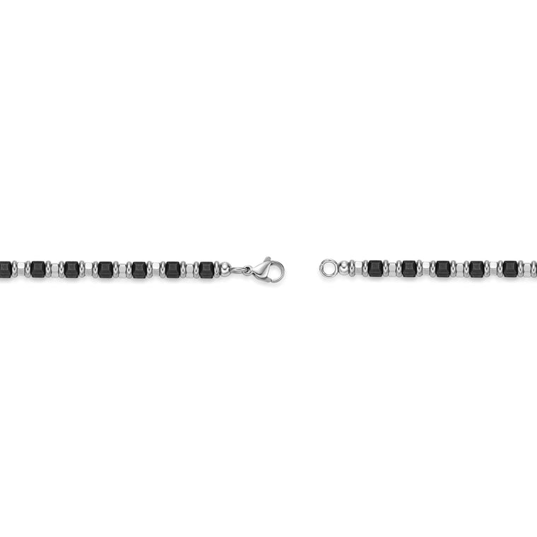 Beaded Bracelet in Black Ion Plated Stainless Steel