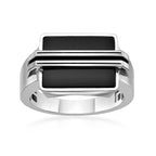 Men's Black Onyx & Resin Ring in Sterling Silver