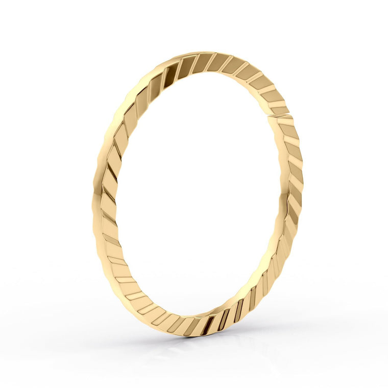 14K Ribbed Nose Hoop - 20G