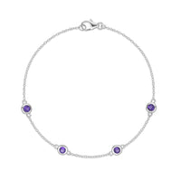 Birthstone Station Bracelet in Sterling Silver