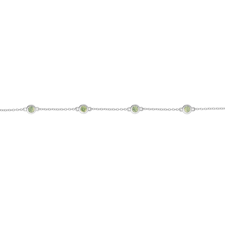 Birthstone Station Bracelet in Sterling Silver