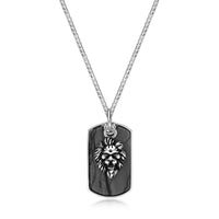 Men's Picasso Jasper Lion Dog Tag in Stainless Steel