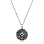 Men's Picasso Jasper Lion Medallion Pendant in Stainless Steel