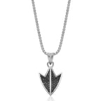 Men’s Arrowhead Pendant with Black Spinel in Sterling Silver