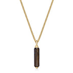 Tiger Eye Pendant in Yellow Gold Plated Sterling Silver