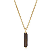 Tiger Eye Pendant in Yellow Gold Plated Sterling Silver