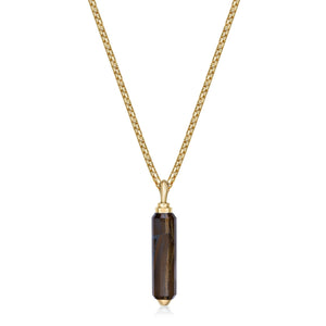 Tiger Eye Pendant in Yellow Gold Plated Sterling Silver