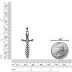 Men's Dagger Pendant in Sterling Silver