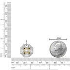 Men's Two-Tone Black Spinel Medallion Pendant in Sterling Silver
