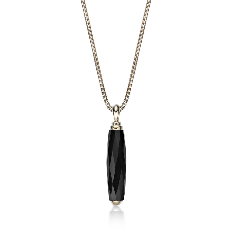 Men's Black Onyx Pendant in Yellow Gold Plated Sterling Silver