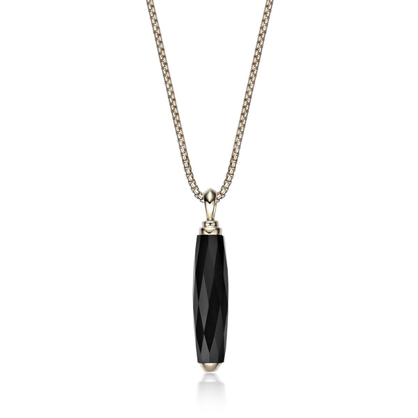 Men's Black Onyx Pendant in Yellow Gold Plated Sterling Silver