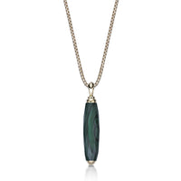 Men's Malachite Pendant in Yellow Gold Plated Sterling Silver