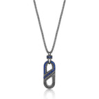 Men's Lab-Created Blue Sapphire Pendant inn Sterling Silver