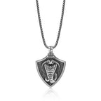 Cobra Shield Pendant in Sterling Silver