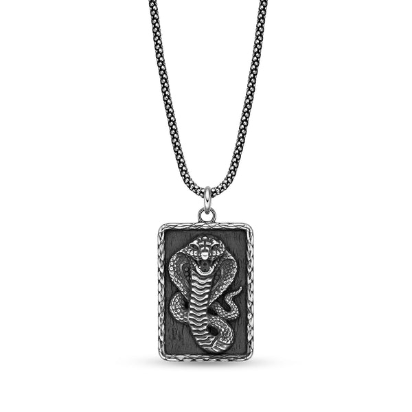 Men's Cobra Pendant in Sterling Silver
