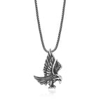Black Spinel Eagle Pendant in Sterling Silver