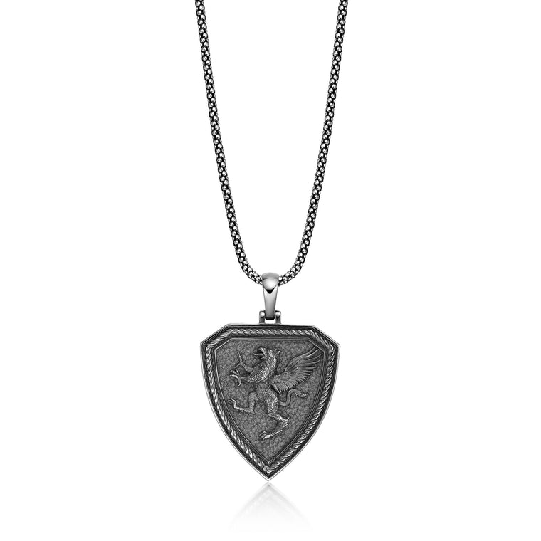 Pegasus Sheild Pendant in Sterling Silver
