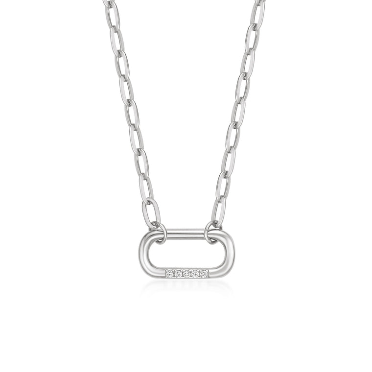 Lab Grown Diamoind Carabiner Paperclip Necklace