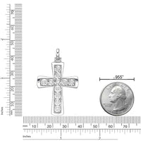 Men's Lab Grown Diamond Cross Pendant in Sterling Silver (1/2 ct. tw.)