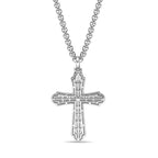 Men's Lab Grown Diamond Flared Cross Pendant in Sterling Silver (1/2 ct. tw.)