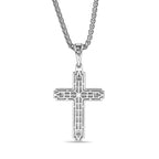 Men's Lab Grown Diamond Cross Pendant in Sterling Silver (1 ct. tw.)