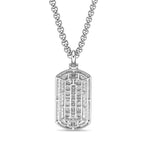 Men's Lab Grown Diamond Dog Tag Pendant in Sterling Silver (1/3 ct. tw.)