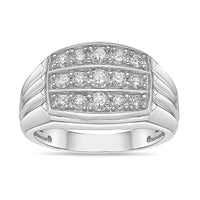 Ribbed Cluster Ring in Sterling Silver
