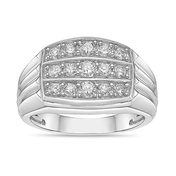 Ribbed Cluster Ring in Sterling Silver