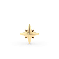 Titanium Northern Star Cartilage Piercing with 14K Gold - 18G
