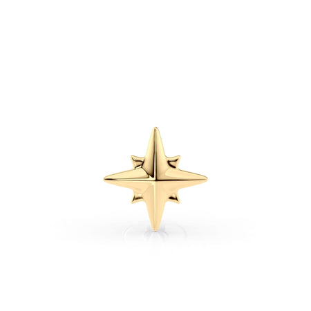 Titanium Northern Star Cartilage Piercing with 14K Gold - 18G