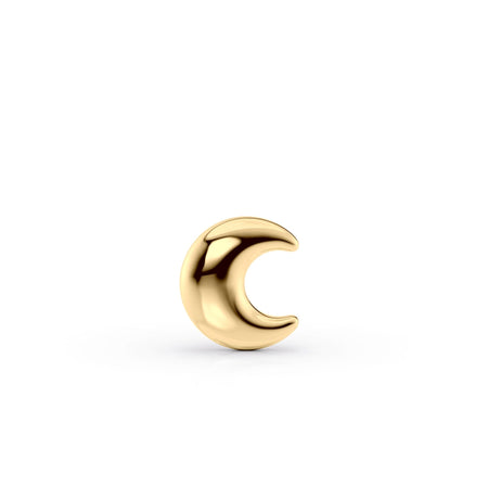 Titanium Moon Cartilage Piercing with 14K Gold - 18G