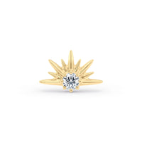Titanium Starburst Cartilage Piercing with 14K Gold - 18G
