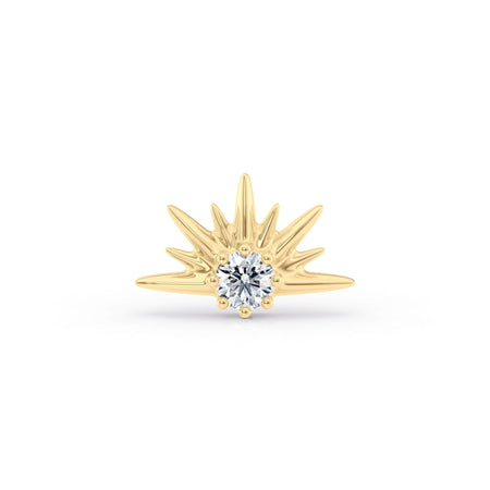 Titanium Starburst Cartilage Piercing with 14K Gold - 18G