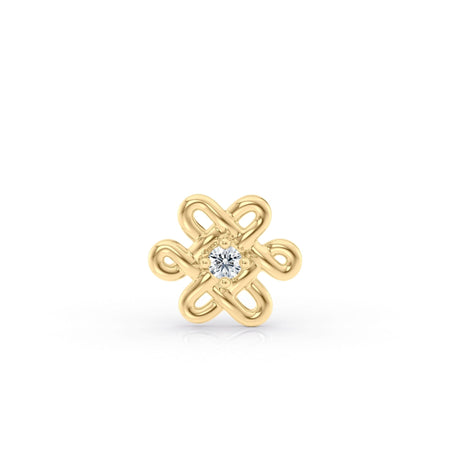 Titanium Eternity Knot Cartilage Piercing with 14K Gold - 18G