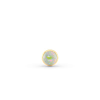 Titanium White Opal Cartilage Piercing with 14K Gold - 18G