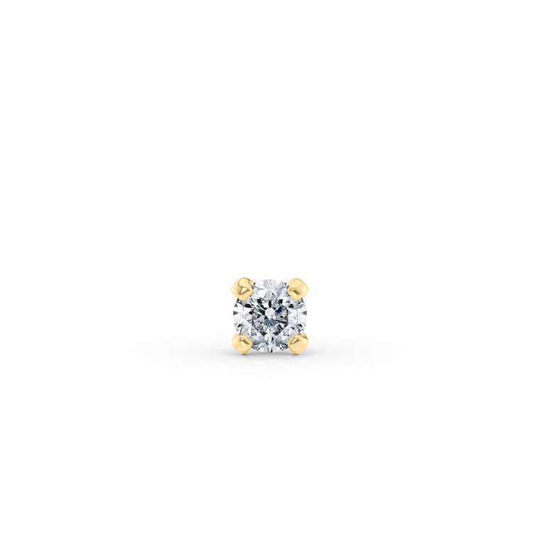 Titanium Cubic Zirconia Cartilage Piercing with 14K Gold - 18G