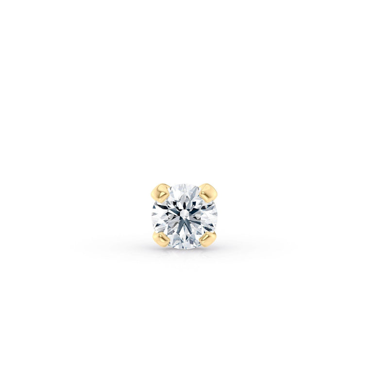 Titanium Cubic Zirconia Cartilage Piercing with 14K Gold - 18G