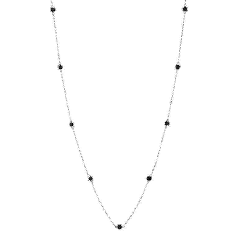 Birthstone Station Necklace in Sterling Silver