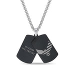 In God We Trust Eagle Dog Tag in Black Ion-Plated  Stainless Steel