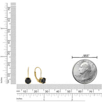 Black Onyx Leaverback Earrings in Sterling Silver