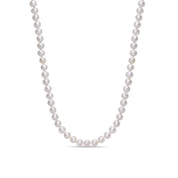 White Pearl Necklace with Sterling Silver, 16"