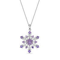 Sterling Silver Birthstone Snowflake Pendant
