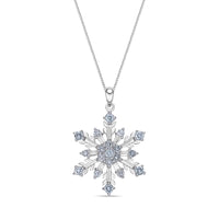 Sterling Silver Birthstone Snowflake Pendant