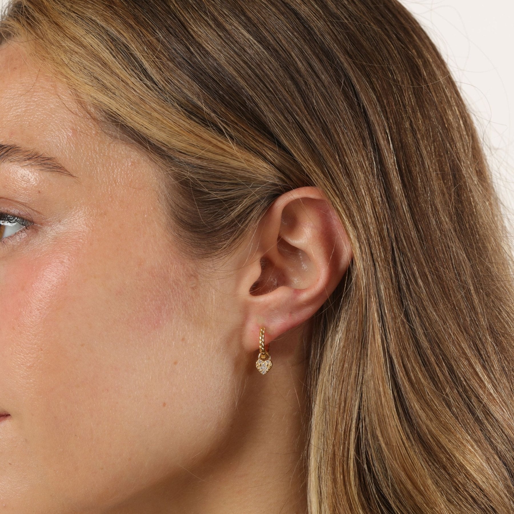 Dangle Heart Hoop Earrings