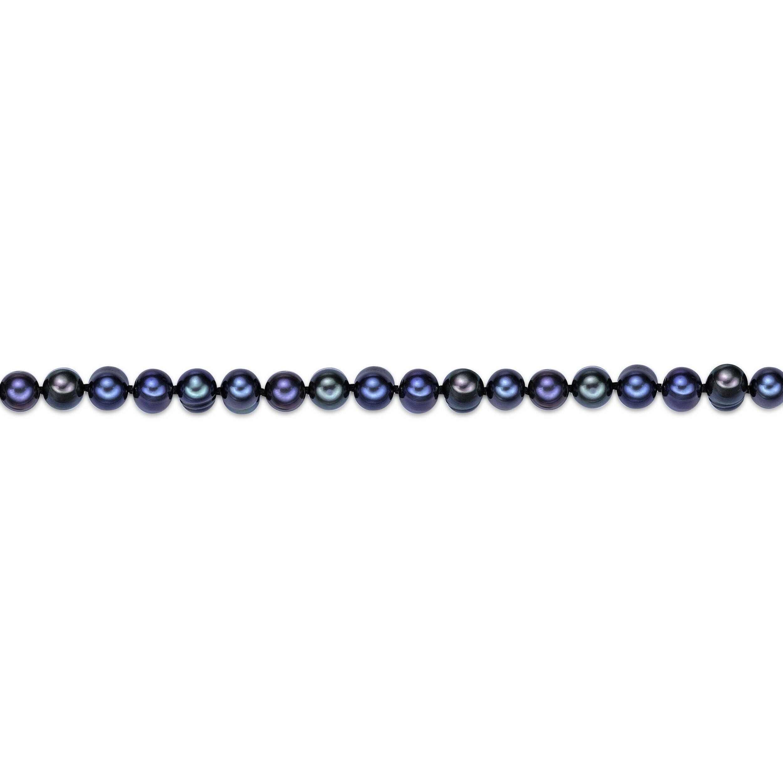 Black Pearl Necklace and Triple Strand Bracelet Gift Set