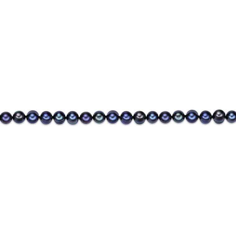 Black Pearl Necklace and Triple Strand Bracelet Gift Set