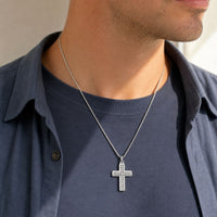 Domed Beveled Pendant in Sterling Silver