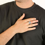 Men's Three-Row Lab Grown Diamond Band in Sterling Silver (1/4 ct. tw.)